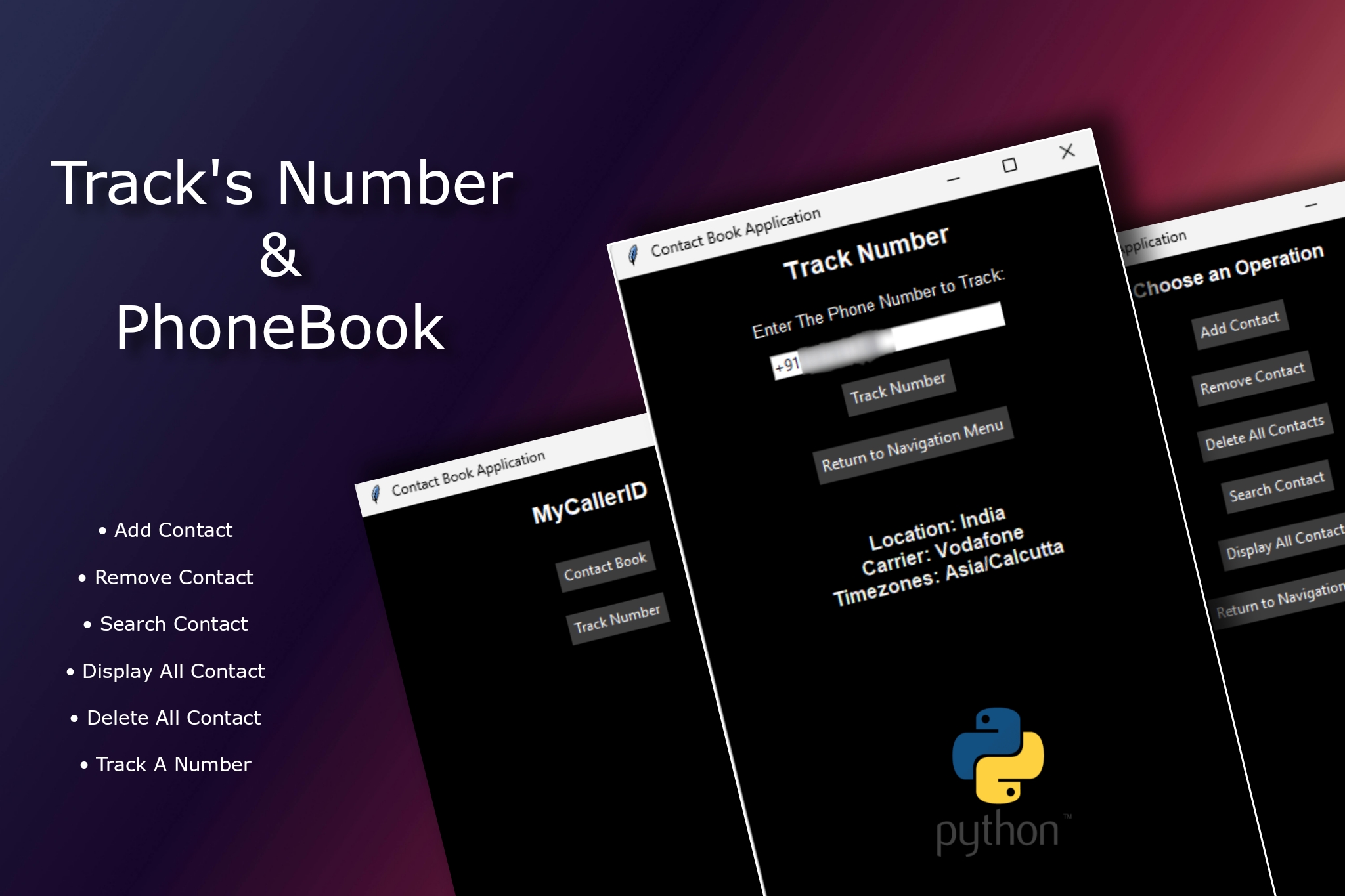 Track's Number & PhoneBook